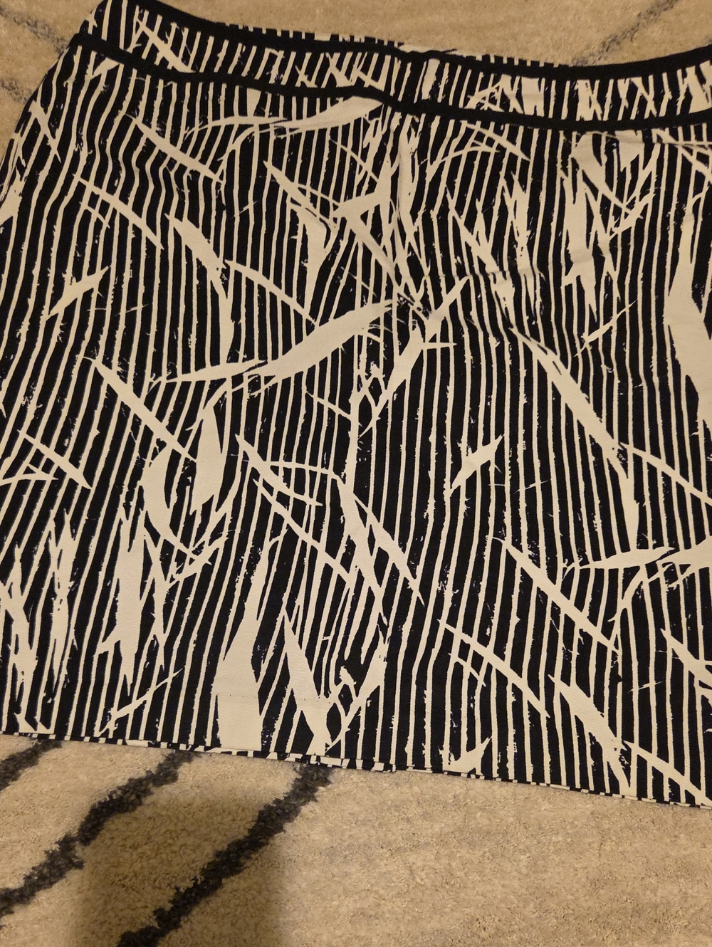 The Limited Black and White Abstract Stripe Mini Skirt